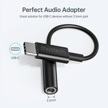 Заредете изображение във визуализатора на галерията – Choetech AUX003 USB-C / DC 3.5mm audio adapter - black
