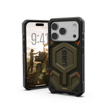 Заредете изображение във визуализатора на галерията – UAG Urban Armor Gear case MONARCH PRO compatible with MagSafe for IPHONE 17 Pro kevlar element green
