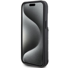 Заредете изображение във визуализатора на галерията – Karl Lagerfeld Saffiano Cardslots and Stand Monogram Ikonik Patch case for iPhone 15 - black
