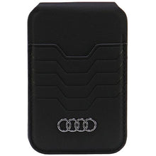 Заредете изображение във визуализатора на галерията – Audi Leather Wallet Card MagSafe magnetic with stand - black
