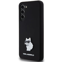 Заредете изображение във визуализатора на галерията – Karl Lagerfeld Silicone Choupette Metal Pin case for Samsung Galaxy S24+ - black
