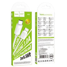 Заредете изображение във визуализатора на галерията – Cable USB A to USB C Hoco 3A 2 m X88 white
