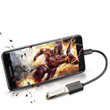 Заредете изображение във визуализатора на галерията – Ugreen US133 10396 micro USB (male) / USB-A (female) OTG cable flat 0.15m - black
