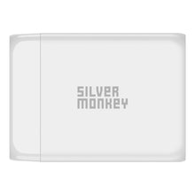 Заредете изображение във визуализатора на галерията – Silver Monkey SMA156 200W 3xUSB-C PD USB-A QC 3.0 GaN Charger with Detachable Power Cable - White
