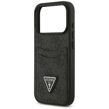 Заредете изображение във визуализатора на галерията – GUESS case for IPHONE 17 Pro GUHCP17LP4TPK (4G Double Card Triangle) black
