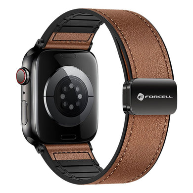 FORCELL F-DESIGN FA21 eco leather strap for APPLE Watch 42 / 44 / 45 / 49 mm brown