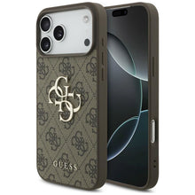 Заредете изображение във визуализатора на галерията – GUESS case for IPHONE 18 Pro / 17 Pro GUE005601 (4G PU Big Logo) brown
