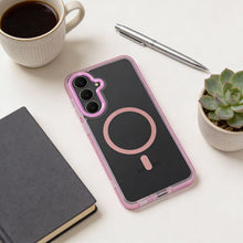 Заредете изображение във визуализатора на галерията – Case for Samsung A07 / A08 Frame Clear Hybrid Mag Cover compatible with MagSafe powder pink
