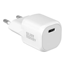 Заредете изображение във визуализатора на галерията – Silver Monkey Mini USB-C 20W PD wall charger - white
