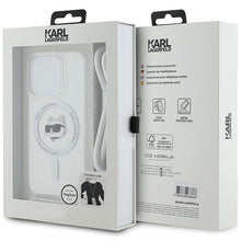 Заредете изображение във визуализатора на галерията – Karl Lagerfeld IML Choupette Head &amp; Cord MagSafe case for iPhone 15 Pro - transparent
