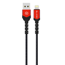 Заредете изображение във визуализатора на галерията – Blavec Cable Raptor braided - USB to Lightning - 2,4A 0,5 metres (CRA-UL24BR05) black-red
