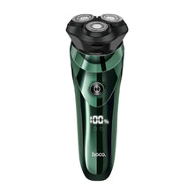 Заредете изображение във визуализатора на галерията – Electric razor Hoco three blades with digital display LED DAR06 green
