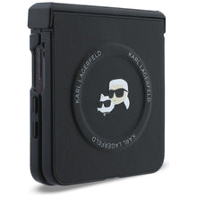 Заредете изображение във визуализатора на галерията – KARL LAGERFELD case for SAMSUNG GALAXY Z FLIP 8 compatible with MagSafe (Karl&amp;Choupette Saffiano Pins) black
