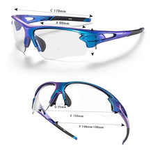 Заредете изображение във визуализатора на галерията – Rockbros 10069 photochromic UV400 cycling glasses - blue
