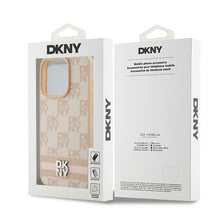 Заредете изображение във визуализатора на галерията – Original Case DKNY hardcase Leather Checkered Mono Pattern &amp; Printed Stripes DKHCP15XPCPTSSP for Iphone 15 Pro Max pink
