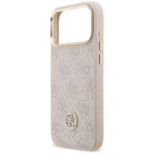 Заредете изображение във визуализатора на галерията – GUESS case for IPHONE 17 Pro Max compatible with MagSafe GUHMP17XP4GRMDEP (PU W/ 4G Strass Logo) pink
