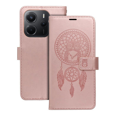 MEZZO Book case for XIAOMI Redmi Note 14 4G (GLOBAL - 164,84mm x 78,15mm x 8,16mm) dreamcatcher rose gold