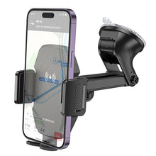 Заредете изображение във визуализатора на галерията – Borofone Car holder BH214 Adelante with induction charging to dashboard black
