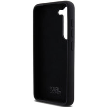 Заредете изображение във визуализатора на галерията – Original Pouch KARL LAGERFELD  hardcase Silicone Karl&amp;Choupette Metal Pin KLHCS24SSMHKCNPK for Samsung Galaxy S24 black

