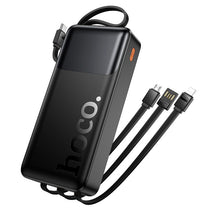Заредете изображение във визуализатора на галерията – Powerbank 20000 mAh QC PD 2A 22,5W with built-in cables USB A + USB C + Lightning + Micro USB Hoco J156A black
