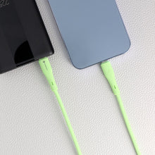 Заредете изображение във визуализатора на галерията – FORCELL F-ENERGY C346 cable Type C to Lightning PD 3A 27W Silicone 1 m green

