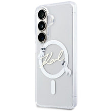 Заредете изображение във визуализатора на галерията – KARL LAGERFELD case for SAMSUNG S26 Plus KLHMS26M5HKSCAH (Magnetic IML KC Script) transparent
