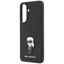 Заредете изображение във визуализатора на галерията – KARL LAGERFLED case for SAMSUNG A57 KLHCSA57GKNPSK (Fixed Glitter Ikonik Logo Metal Pin) black
