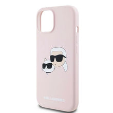 Заредете изображение във визуализатора на галерията – Karl Lagerfeld Silicone Karl&amp;Choupette MagSafe case for iPhone 15 / 14 / 13 - pink

