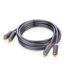 Заредете изображение във визуализатора на галерията – Ugreen AV104 10519 audio cable 2RCA (male) / 2RCA (male) 3m - gray
