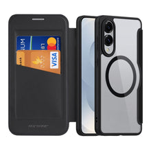 Заредете изображение във визуализатора на галерията – DUX DUCIS wallet case SKIN X PRO compatible with MagSafe for SAMSUNG S25 Edge black
