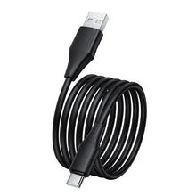 Заредете изображение във визуализатора на галерията – Silicone Cable USB A to USB C Hoco 3A 1 m X124 black
