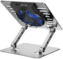 Заредете изображение във визуализатора на галерията – Cooling stand regulated for laptop ART P12 1 x USB A LED aluminium
