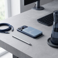 Заредете изображение във визуализатора на галерията – Powerbank compatible with MagSafe Forcell F-Energy SuperSlim F5K8 QC4.0 PD3.0 15W 5000 mAh blue
