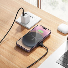 Заредете изображение във визуализатора на галерията – Wireless charger Hoco CW62 15W with cable USB C and digital display black
