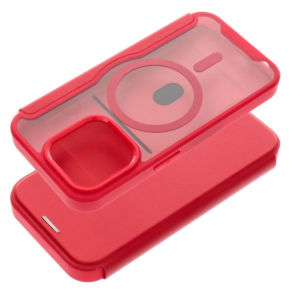 Smart Mag Book for IPHONE 15 PRO compatible with MagSafe red