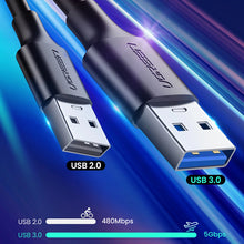 Заредете изображение във визуализатора на галерията – Ugreen US184 20881 USB-A 3.0 / USB-C 3A cable 0.5m - black
