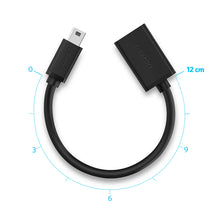 Заредете изображение във визуализатора на галерията – Ugreen US249 10383 mini USB-B (male) / USB-A (female) OTG adapter 10cm - gray
