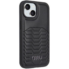 Заредете изображение във визуализатора на галерията – Audi Synthetic Leather Case with MagSafe for iPhone 15/14/13 - Black
