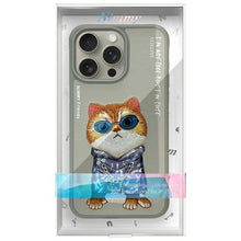 Заредете изображение във визуализатора на галерията – NIMMY case GLASSES COOL CAT for IPHONE 15 Pro gray
