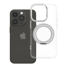 Заредете изображение във визуализатора на галерията – Case for iPhone 14 PRO Frame Circle Stand compatible with MagSafe transparent
