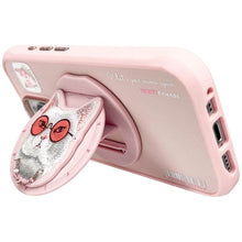 Заредете изображение във визуализатора на галерията – NIMMY case GLASSES COOL CAT compatible with MagSafe for IPHONE 16 Pro pink

