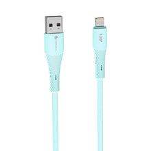 Заредете изображение във визуализатора на галерията – FORCELL F-ENERGY C343 cable USB A to Lightning 2,4A 12W Silicone 1 m blue
