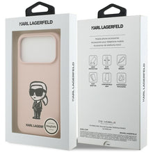 Заредете изображение във визуализатора на галерията – KARL LAGERFELD case for IPHONE 17 Pro Max compatible with MagSafe KLHMP17XSKIGROP (Silicone W/ KL Sketch &amp; Logo) pink
