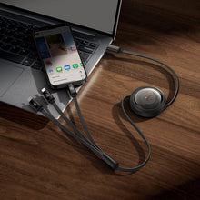 Заредете изображение във визуализатора на галерията – Baseus Free2Draw CB000084 retractable USB-C - Lightning / USB-C / micro USB cable 100W 1.1m - black
