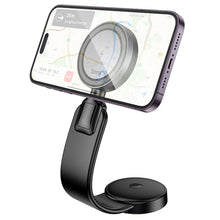 Заредете изображение във визуализатора на галерията – HOCO car holder with wireless charging for center console compatible with MagSafe 15W HW29 black metal gray
