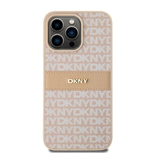 Заредете изображение във визуализатора на галерията – Original Case DKNY hardcase Leather Mono Stripe &amp; Metal Logo DKHCP15XPRTHSLP for Iphone 15 Pro Max pink
