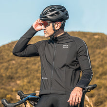 Заредете изображение във визуализатора на галерията – Rockbros 15400002002 long sleeve cycling jersey autumn/winter M - black
