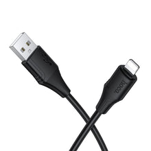 Заредете изображение във визуализатора на галерията – Silicone Cable USB A to Lightning Hoco 2,4A 1 m X124 black
