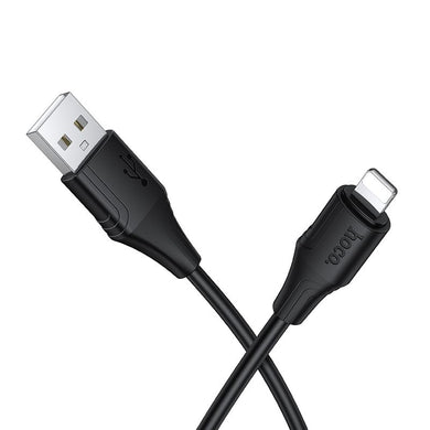 Silicone Cable USB A to Lightning Hoco 27W 1 m X124 black