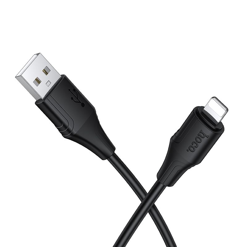 Silicone Cable USB A to Lightning Hoco 27W 1 m X124 black